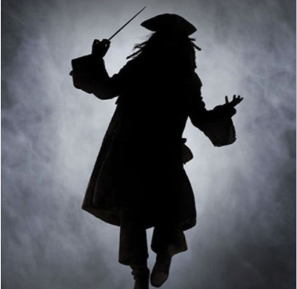 Black silhouette of a pirate